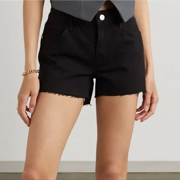 FRAME Le Grand Garcon frayed denim shorts - Picture 3 of 8